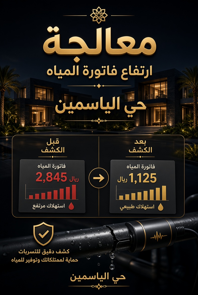 شركة كشف تسربات المياه بحي الياسمين